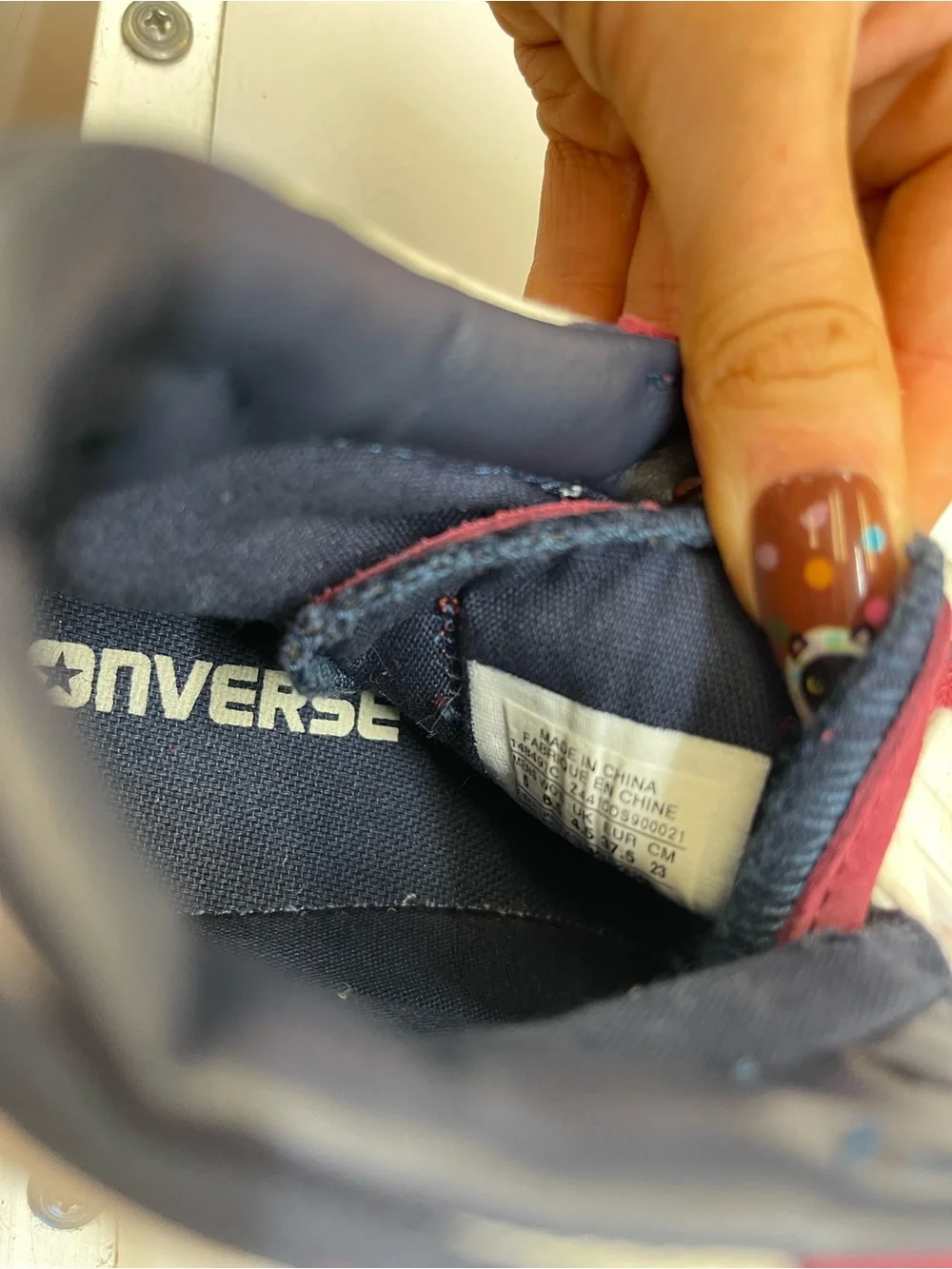 Converse High Top Sneakers in Red, Navy & White Stripe - Picture 5 of 5